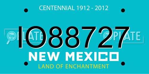 IO88727 New Mexico License Plate