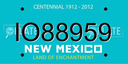 IO88959 New Mexico License Plate