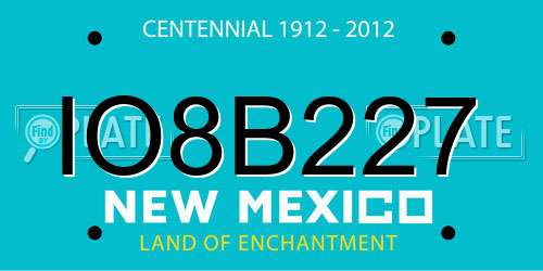 IO8B227 New Mexico License Plate