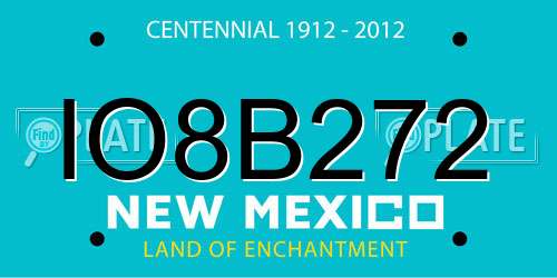 IO8B272 New Mexico License Plate