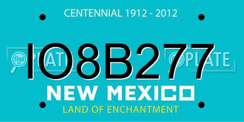 IO8B277 New Mexico License Plate
