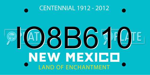 IO8B610 New Mexico License Plate