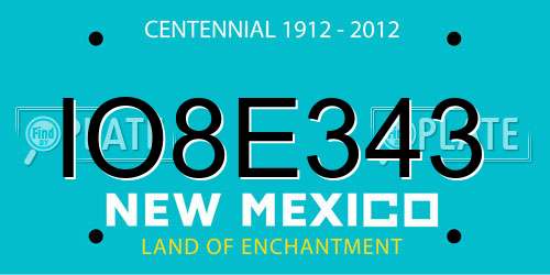 IO8E343 New Mexico License Plate