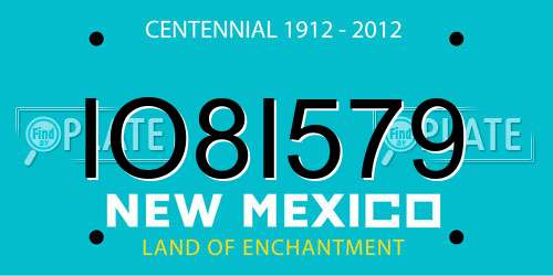 IO8I579 New Mexico License Plate