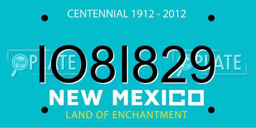 IO8I829 New Mexico License Plate