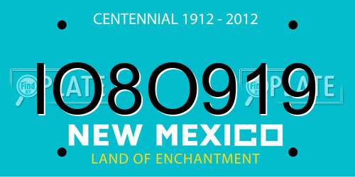 IO8O919 New Mexico License Plate