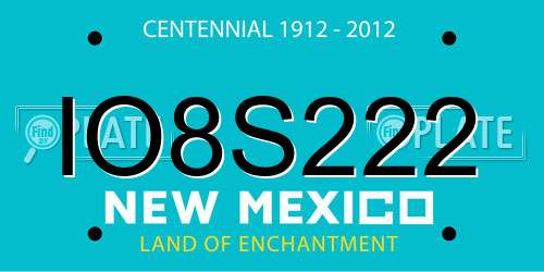 IO8S222 New Mexico License Plate