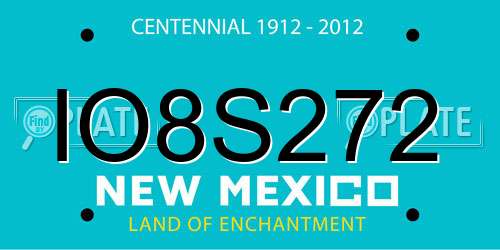 IO8S272 New Mexico License Plate