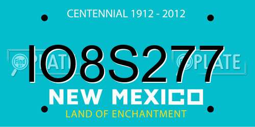 IO8S277 New Mexico License Plate