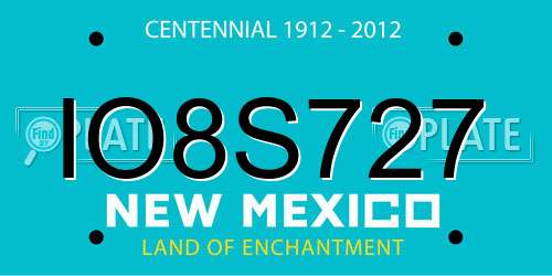 IO8S727 New Mexico License Plate