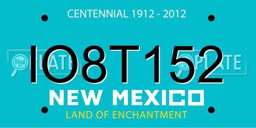 IO8T152 New Mexico License Plate