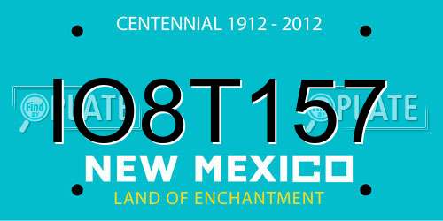 IO8T157 New Mexico License Plate