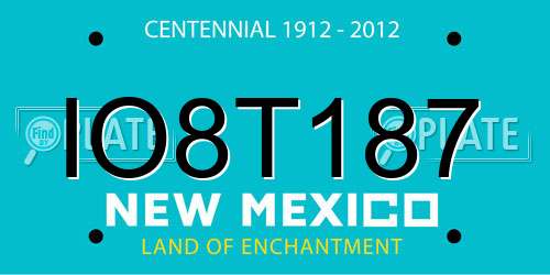 IO8T187 New Mexico License Plate