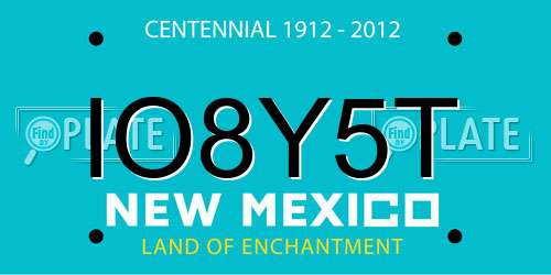 IO8Y5T New Mexico License Plate