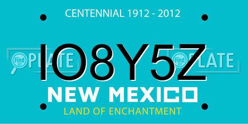 IO8Y5Z New Mexico License Plate
