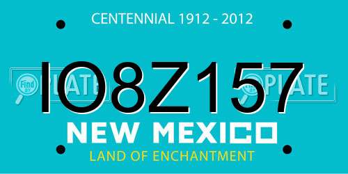 IO8Z157 New Mexico License Plate