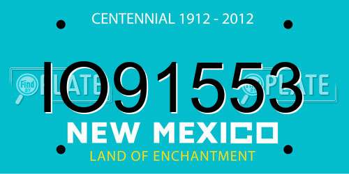 IO91553 New Mexico License Plate