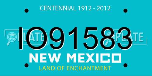 IO91583 New Mexico License Plate