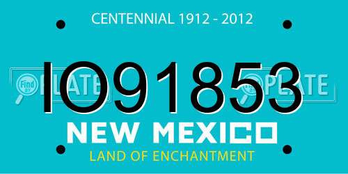 IO91853 New Mexico License Plate