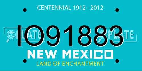 IO91883 New Mexico License Plate