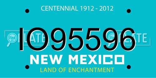 IO95596 New Mexico License Plate