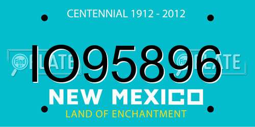 IO95896 New Mexico License Plate