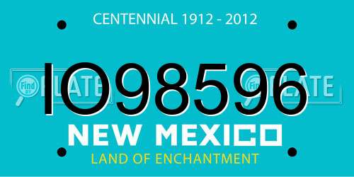 IO98596 New Mexico License Plate