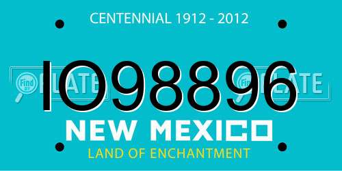 IO98896 New Mexico License Plate