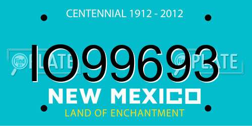 IO99693 New Mexico License Plate