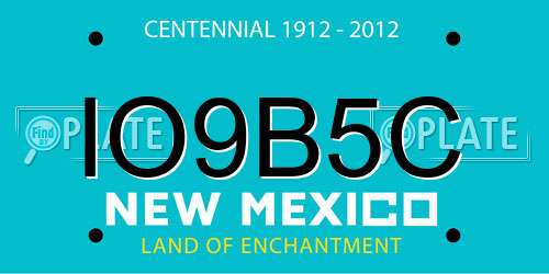 IO9B5C New Mexico License Plate