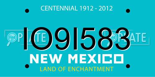 IO9I583 New Mexico License Plate