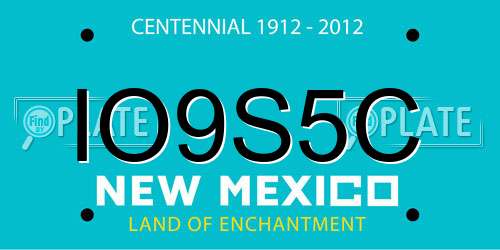 IO9S5C New Mexico License Plate