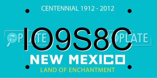 IO9S8C New Mexico License Plate