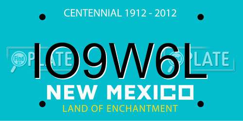 IO9W6L New Mexico License Plate