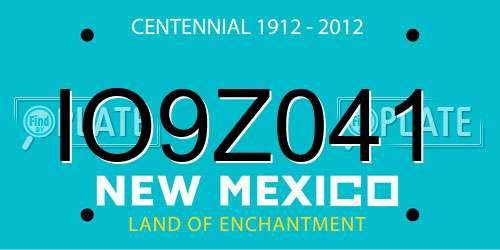 IO9Z041 New Mexico License Plate