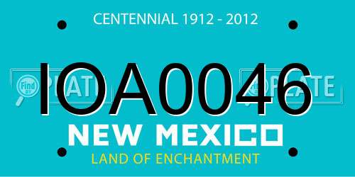 IOA0046 New Mexico License Plate
