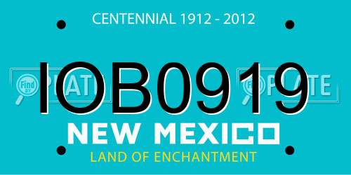 IOB0919 New Mexico License Plate