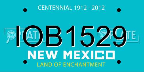 IOB1529 New Mexico License Plate