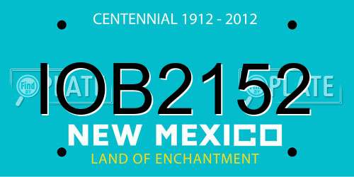 IOB2152 New Mexico License Plate