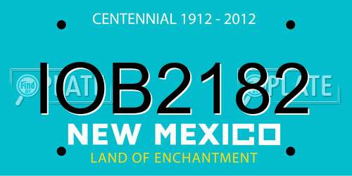 IOB2182 New Mexico License Plate
