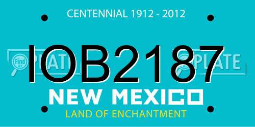 IOB2187 New Mexico License Plate