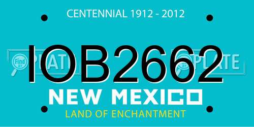 IOB2662 New Mexico License Plate