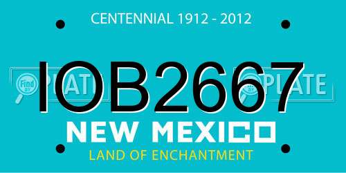IOB2667 New Mexico License Plate