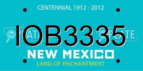 IOB3335 New Mexico License Plate