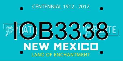 IOB3338 New Mexico License Plate