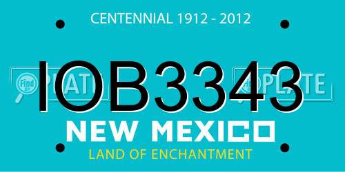 IOB3343 New Mexico License Plate