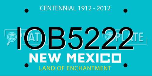 IOB5222 New Mexico License Plate