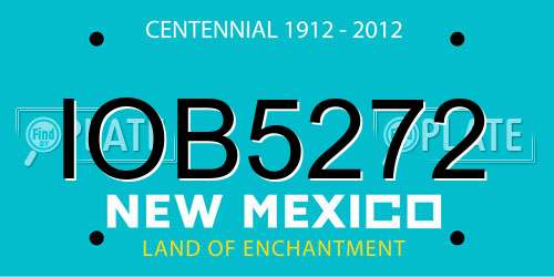 IOB5272 New Mexico License Plate