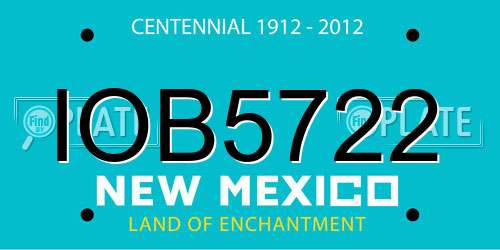 IOB5722 New Mexico License Plate