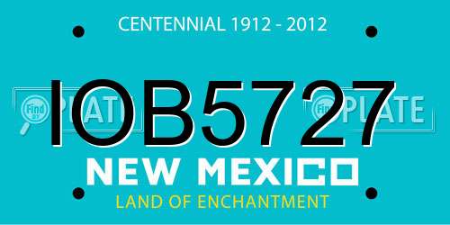 IOB5727 New Mexico License Plate